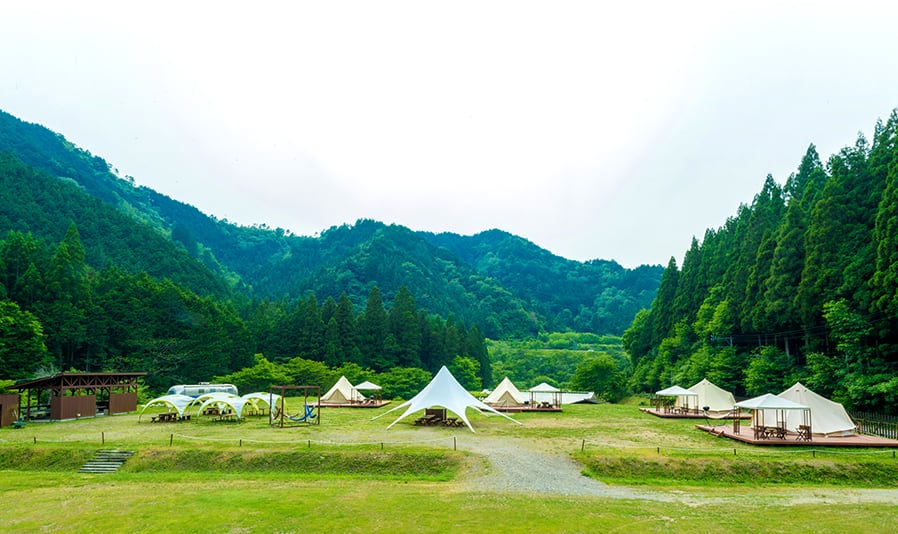 郡上八幡〜美並・長良川サイクルクルーズとグランピングコース「大自然に五感を解放する、大人のアウトドア旅」